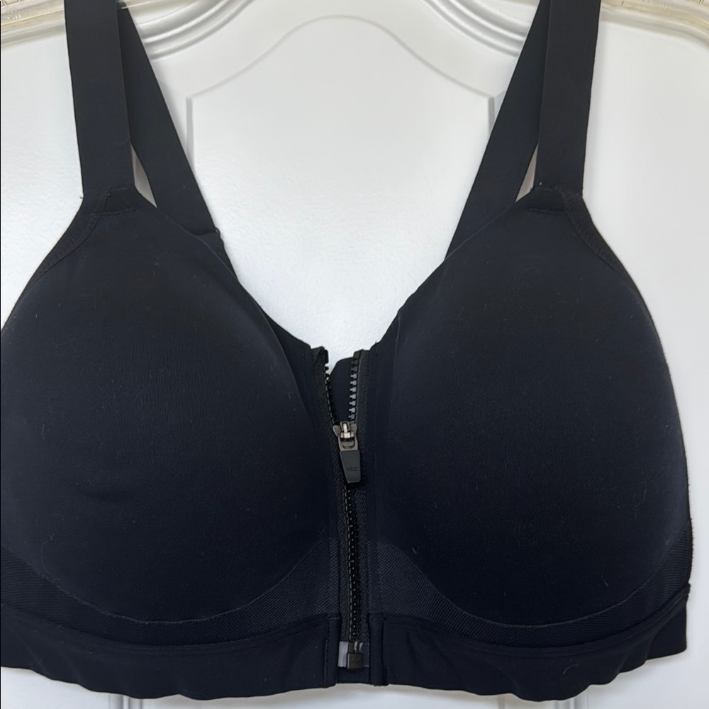 Black Zipper Front Closure Bra